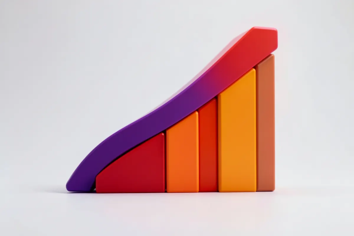 Um gráfico de barras mostrando um aumento acentuado no número de leads após a implementação de um site com IA.
